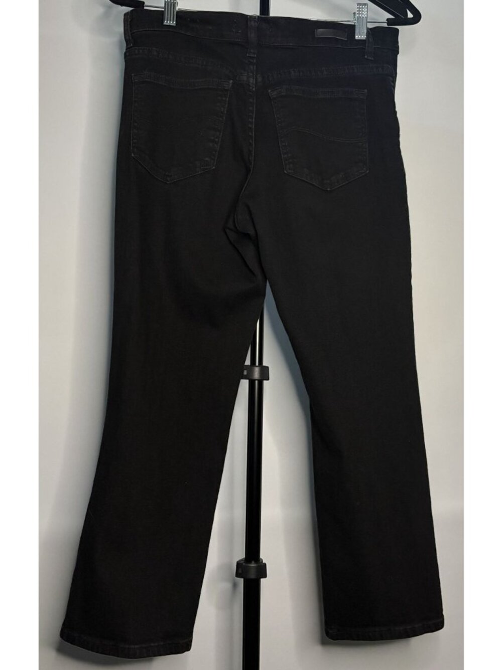 Lee Rider Jeans Womens Size 10 Petite Black Straight Relaxed Fit 5 Pocket Denim - Picture 6 of 16